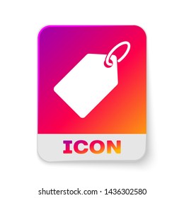 White Blank label template price tag icon isolated on white background. Empty shopping discount sticker. Template discount banner. Rectangle color button. Vector Illustration