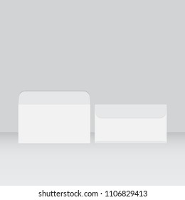 White blank letter envelope mockup.Vector illustration.