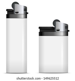 White blank lighters vector template isolated on white background.