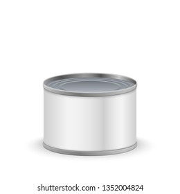 White blank metal tin can