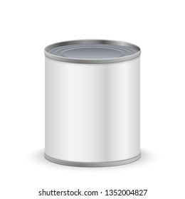 White blank metal tin can