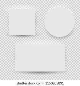 White blank model template top view with shadow isolated on transparent background. Vector Illustration EPS10