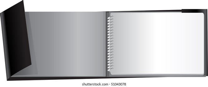 White blank notebook on black cover