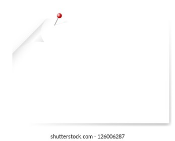 White blank paper with bended corner