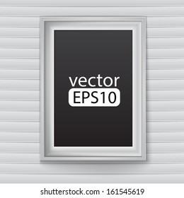 white blank paper frame on white wall