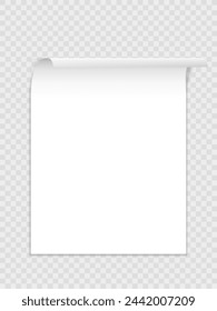 Maqueta De Papel Blanco En Blanco Sobre Fondo Transparente. Vector EPS10