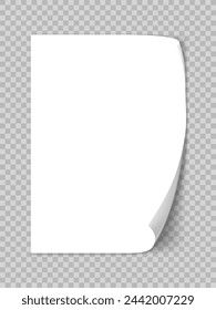 Maqueta De Papel Blanco En Blanco Sobre Fondo Transparente. Vector EPS10