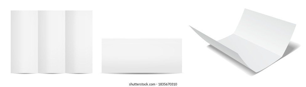 White blank paper mockup templates. use for presentation of the design of a flyer, cover or poster. Vector illustration