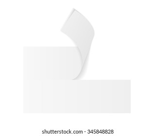 white blank paper on white background, isolated
