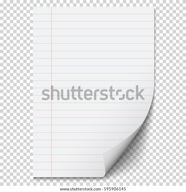 White Blank Paper Sheet Lines Realistic Stock Vector (Royalty Free ...