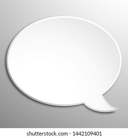 White blank paper speech bubble. Element for design with shadow