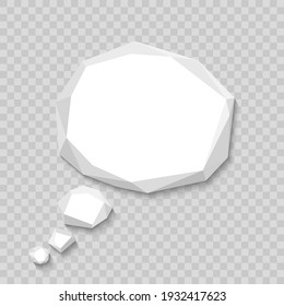 White blank paper speech bubble, chat sign icon - vector