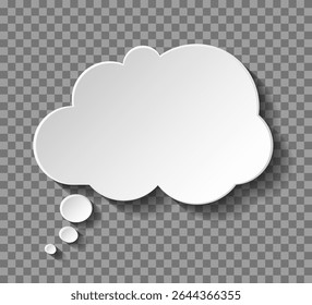 White blank paper speech bubble with shadow - vector