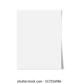 White blank paper. Vector illustration.