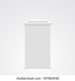 White Blank Pedestal. Vector Illustration.