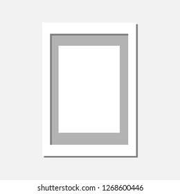 white blank picture frame  for add photo or text design.