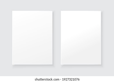 White blank picture frame. Interior mockup. Vector paper art illustration. Stock image. EPS 10.
