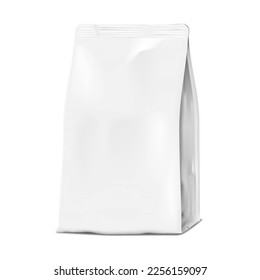 White blank plastic bag vector mock-up. Package realistic mockup. Template for design