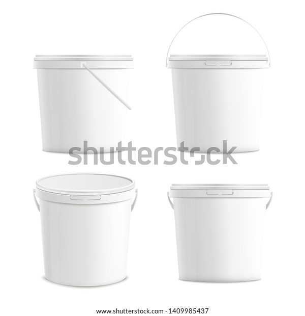 blank plastic buckets