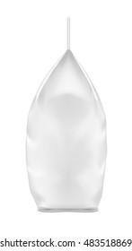 White blank plastic or paper washing powder packaging. Sachet for bread, coffee, sweets, cookies and gift.