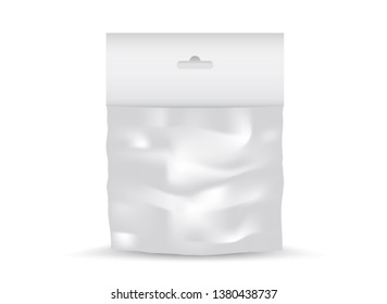 White Blank Plastic Pocket Bag vector, package design, 3d, product design, realistic packaging 