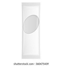 White Blank Plastic Pouch Pocket Bag. Transparent. Illustration Isolated On White Background. Mock Up Template Ready For Your Design. Vector EPS10
