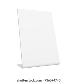 White blank pos stand banner - 3/4 left view. Mockup is especially useful for presenting your design ideas. Vector illustration