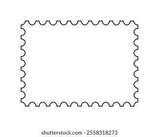 White blank postage stamp template isolated vector illustration