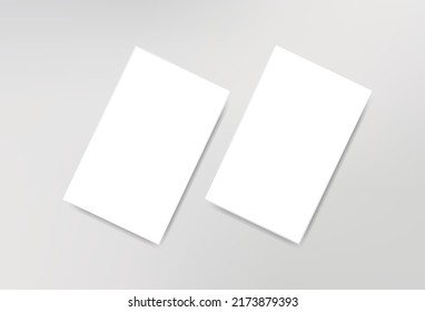 White Blank Poster Business Card Isolated Mockup Template Branding Flyer Invitation Corporate Banner Realistic Shadow Illustration Office Presentation Showcase