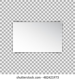 White blank poster mockup, sheet of paper on isolated background. Vector illustration