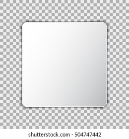 White blank poster mockup in square, sheet of paper on transparent background