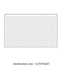 White Blank Press Wall. Blank Canvas Banner. Backdrop Mockup Banner