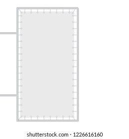 White blank press wall. Blank canvas banner. Backdrop mockup banner