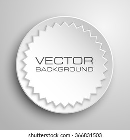 White blank round realistic labels. Origami paper infographic colorful banners set. Annotation ribbon. Design shape. Speech talking cloud. Vector label tag. 