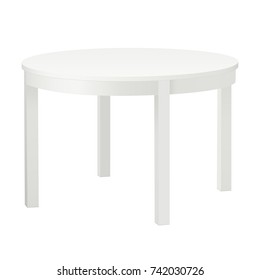 White blank round table mockup isolated. Vector illustration