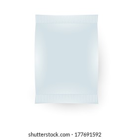 White Blank  Sachet Bag Packaging vector illustration