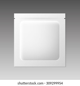 White blank sachet packaging