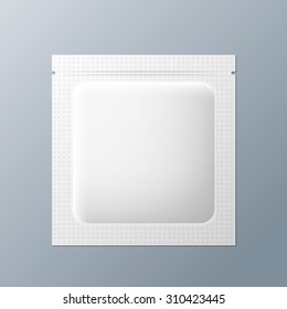 White blank sachet packaging cosmetics or medicine