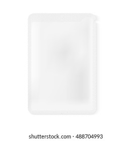 White blank sachet packaging for food, cosmetics, or medicine , Holster cosmetics Vector.