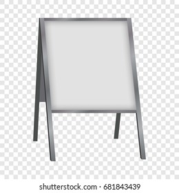 White blank sandwich board mockup. Realistic illustration of white blank sandwich board vector mockup for web svg