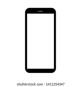 pantalla en blanco para mostrar smartphone con cámara frontal aislada en fondo blanco. ilustración vectorial