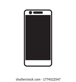 pantalla en blanco muestra el smartphone con cámara frontal aislada en fondo blanco. ilustración vectorial