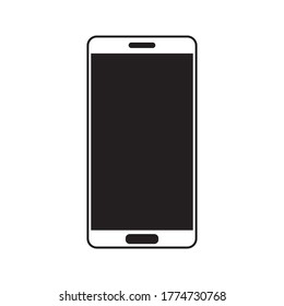pantalla en blanco muestra el smartphone con cámara frontal aislada en fondo blanco. ilustración vectorial