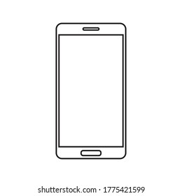 white blank screen display smartphone with front camera isolated on white background. vector illustration