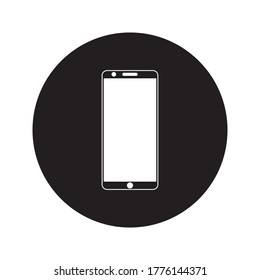 white blank screen display smartphone with front camera isolated on white background. vector illustration