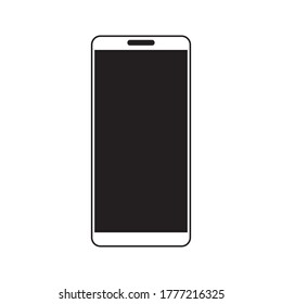 white blank screen display smartphone with front camera isolated on white background. vector illustration