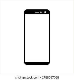 white blank screen display smartphone with front camera isolated on white background. vector illustration eps 10