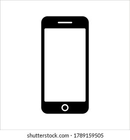 white blank screen display smartphone with front camera isolated on white background. vector illustration eps 10