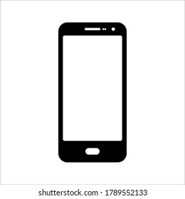 white blank screen display smartphone with front camera isolated on white background. vector illustration eps 10