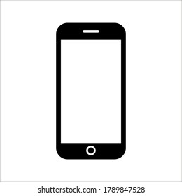 white blank screen display smartphone with front camera isolated on white background. vector illustration eps 10